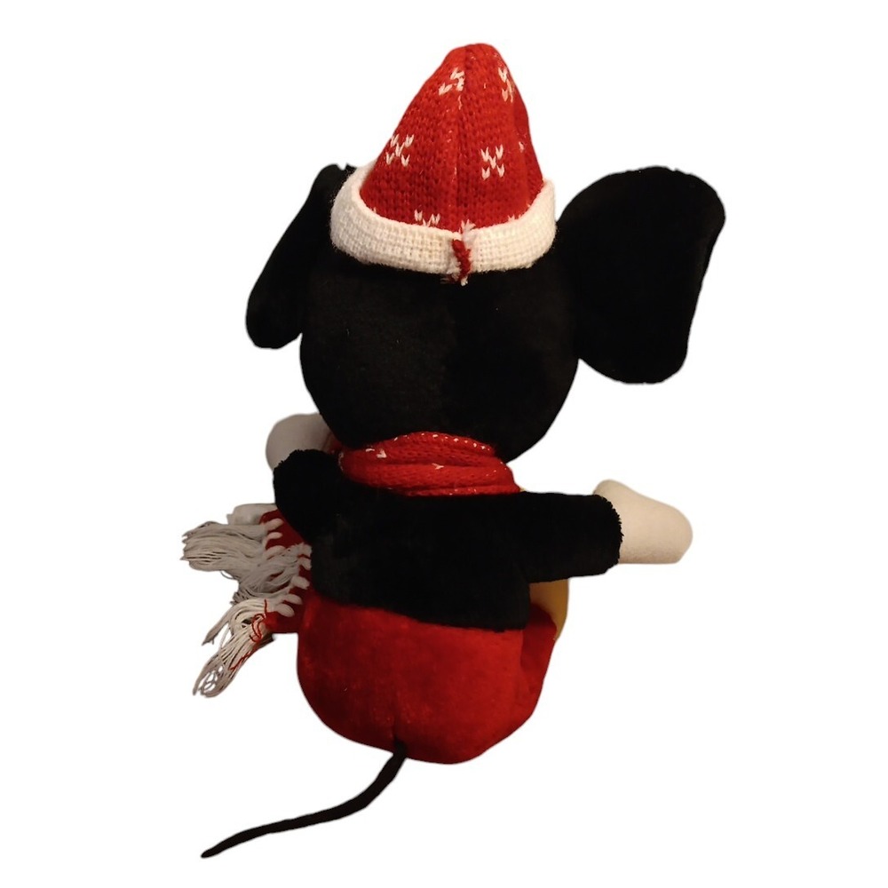 Disney Christmas Mickey Mouse Plush Santa Hat Scarf Walt Disney World Vtg 13"t - Picture 6 of 7
